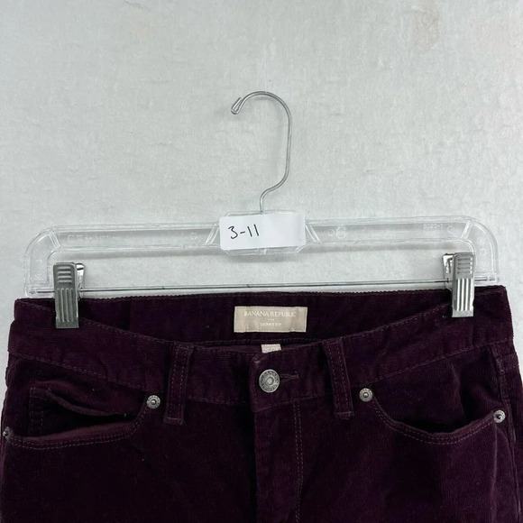 Banana Republic Corduroy Jeans Womens Sz 26P Purple Skinny Fit Low-Rise Stretch - Picture 12 of 12